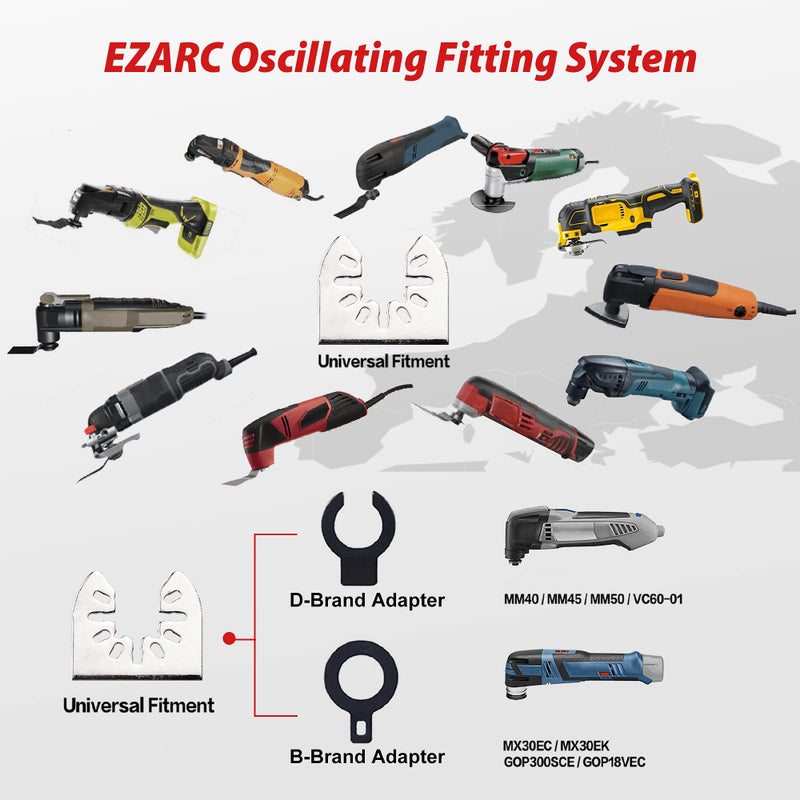 EZARC الماس تتأرجح أداة شفرة مجموعة متعددة أداة هاون قطع المنشار شفرات دقيقة لإزالة الجص 4-حزمة - Image 4